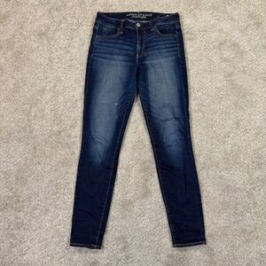American Eagle Outfitters Womens 8 Hi-Rise Jegging Dark Wash Skinny Jeans Casual